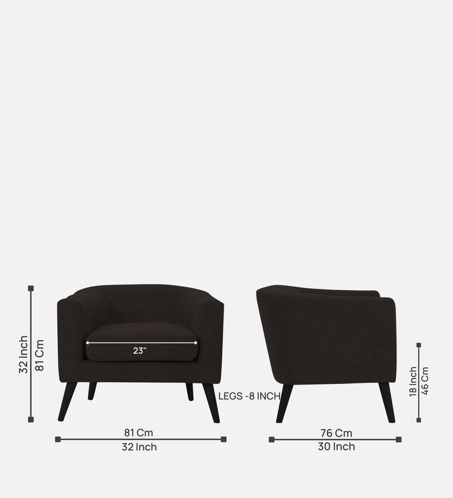 Casper Fabric 1 Seater Sofa In Cara Brown Colour - Febonic Living