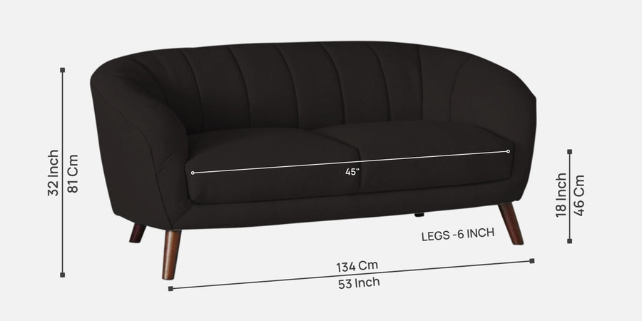 Benjamin Fabric 2 Seater Sofa In Cara Brown Colour - Febonic Living