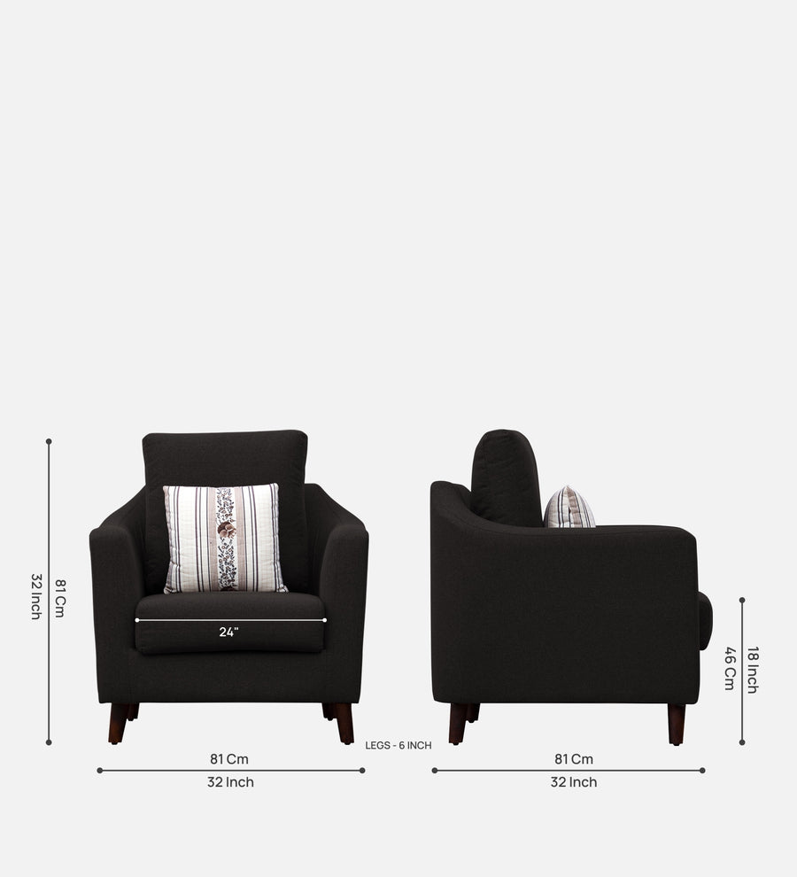 Kevin Fabric 1 Seater Sofa In Cara Brown Colour - Febonic Living