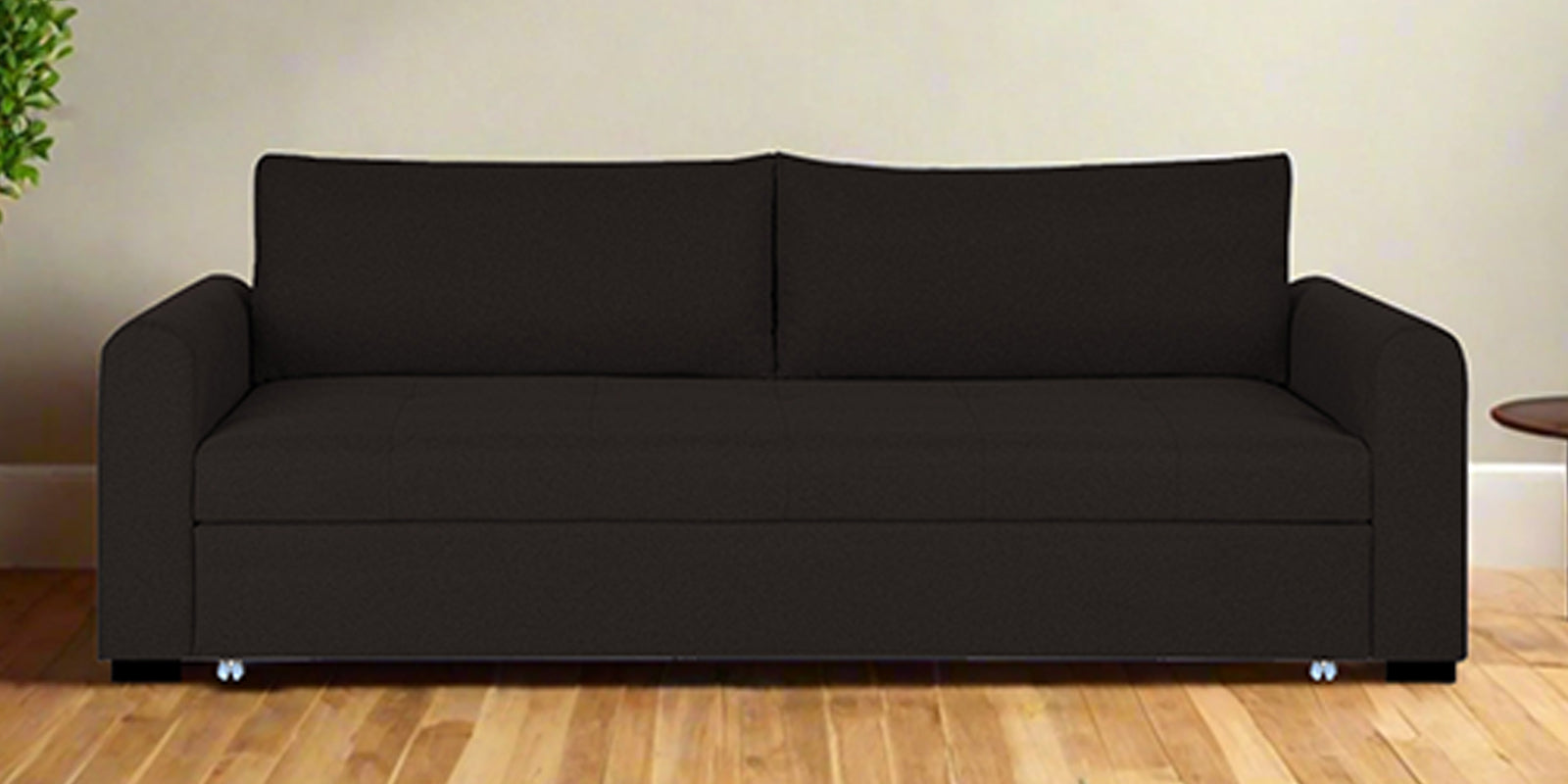 Sigma Fabric 3 Seater Pull Out Sofa Cum Bed In Cara Brown Colour