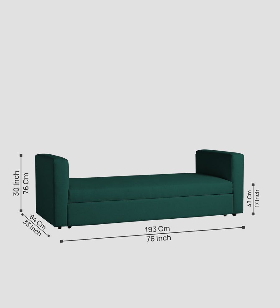 Tosy Fabric 3 Seater Pull Out Sofa Cum Bed In Sage Green Colour - Febonic Living