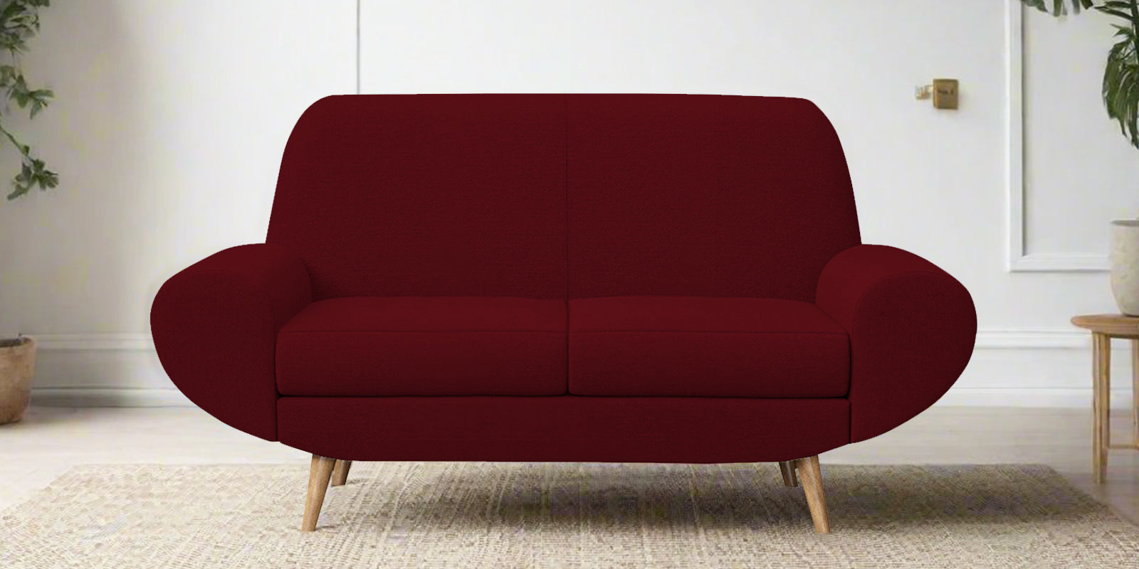 Jessy Fabric 2 Seater Sofa in Ruby Red Colour