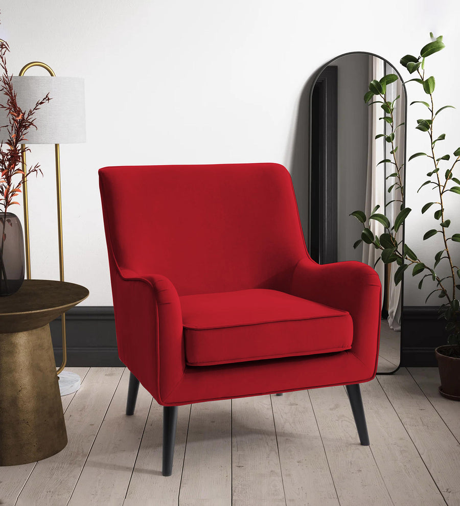 Ame Velvet Arm Chair - Cherry Red by Febonic Living