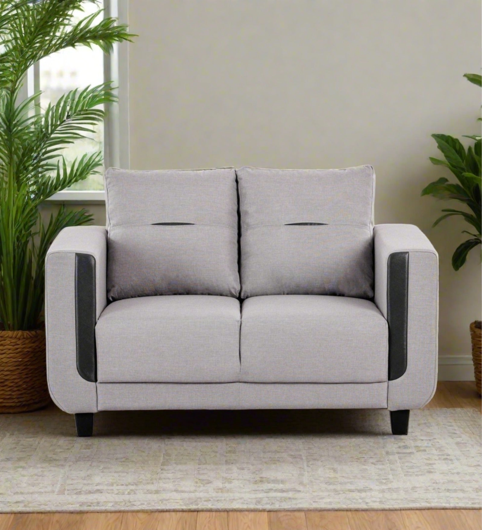 Perry Fabric 2 Seater Sofa in Lit Grey Colour