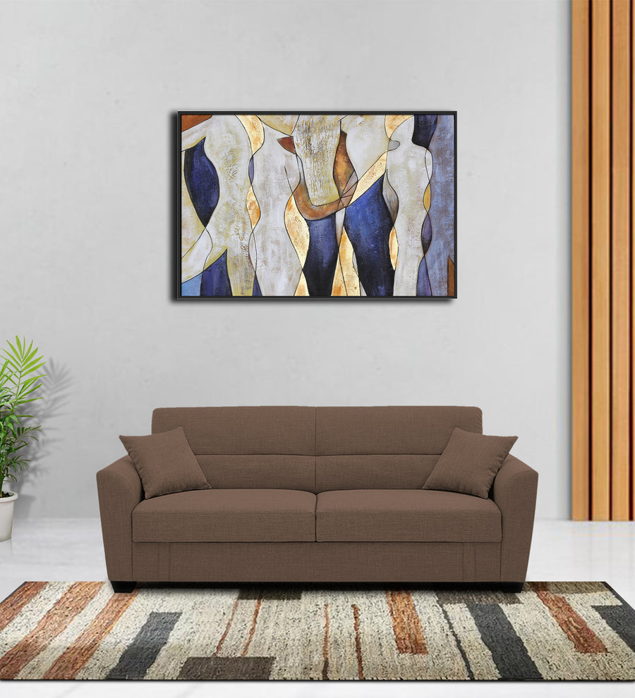 Bony  3 Seater Convertible  Cum Bed Fabric Sofa - Ginger Brown by Febonic Living