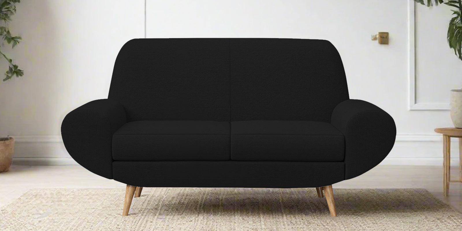 Jessy Fabric 2 Seater Sofa in Zed Black Colour