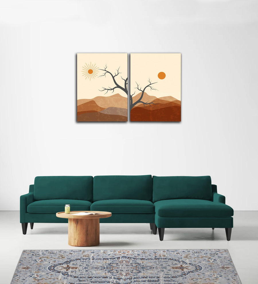Jones  LHS  (3+Lounger) Velvet Sectional Sofa - Pine Green by Febonic Living