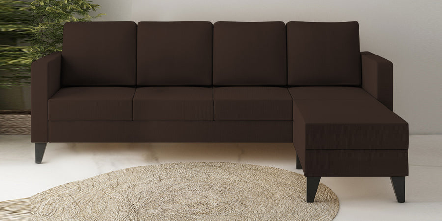 Nori Fabric Lhs Sectional Sofa 3 Lounger In Cidar Brown Colour - Febonic Living