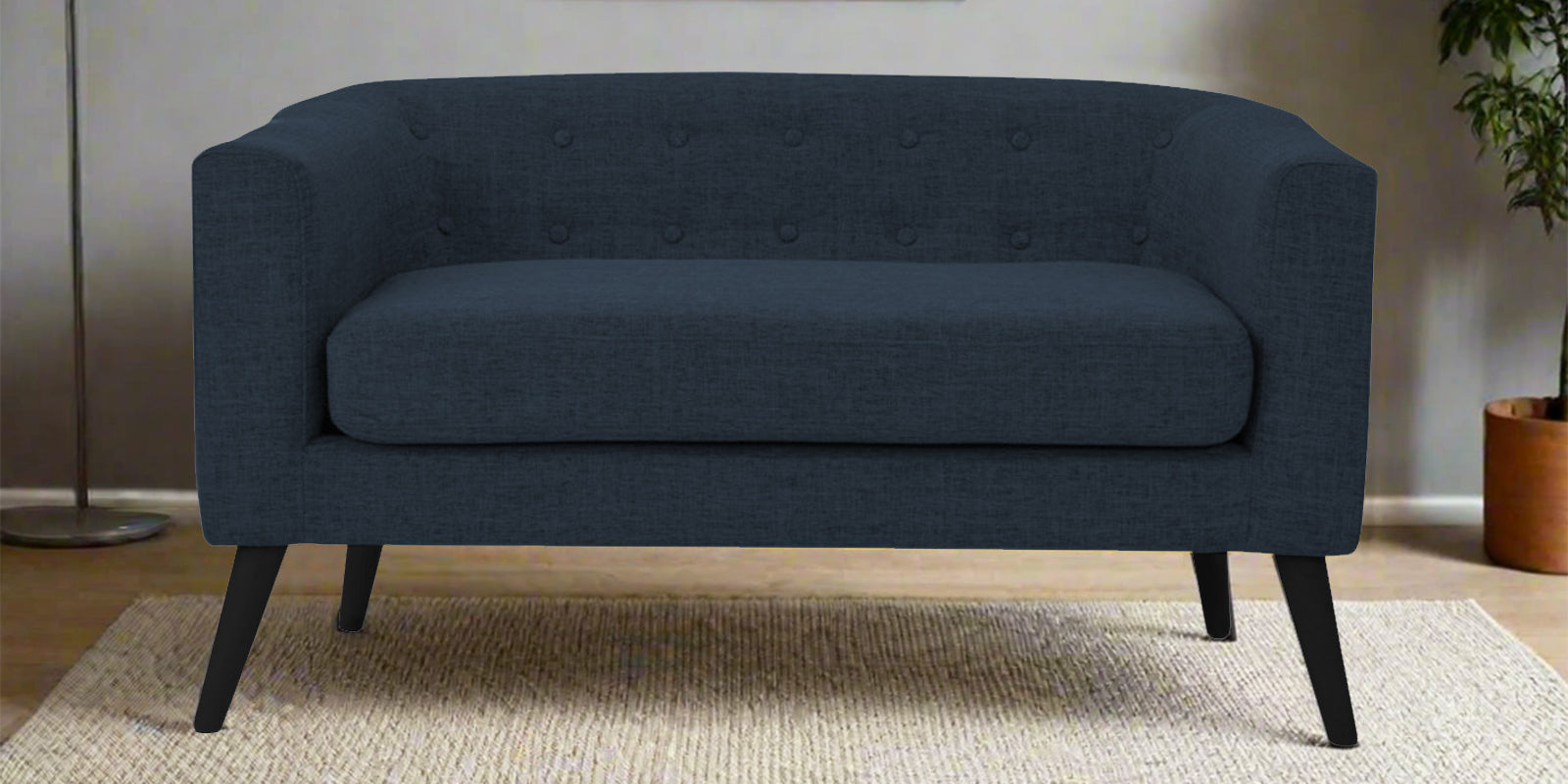 Casper Fabric 2 Seater Sofa in Denim Blue Colour