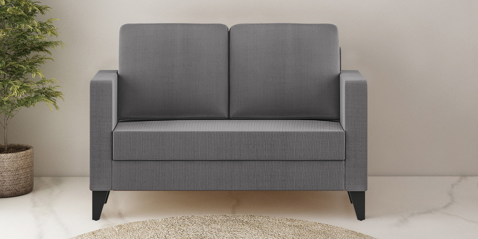 Nori Fabric 2 Seater Sofa In Sudo Grey Colour