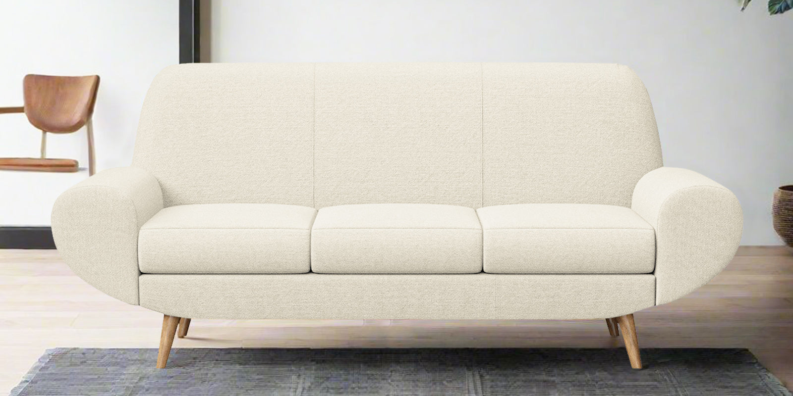 Jessy Fabric 3 Seater Sofa in Ivory Cream Colour