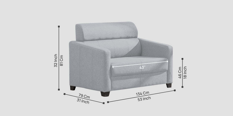 Devo Fabric 2 Seater Sofa In Coin Grey Colour - Febonic Living