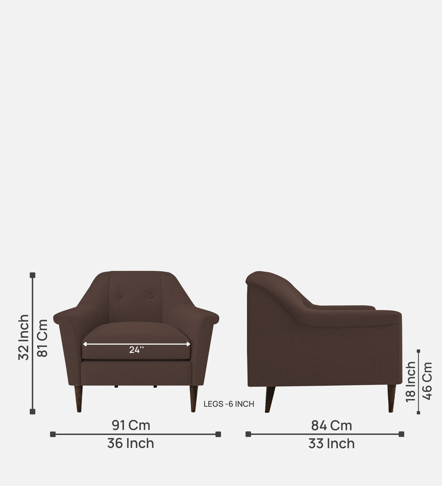 Homer Fabric 1 Seater Sofa In Caramel Brown Colour - Febonic Living