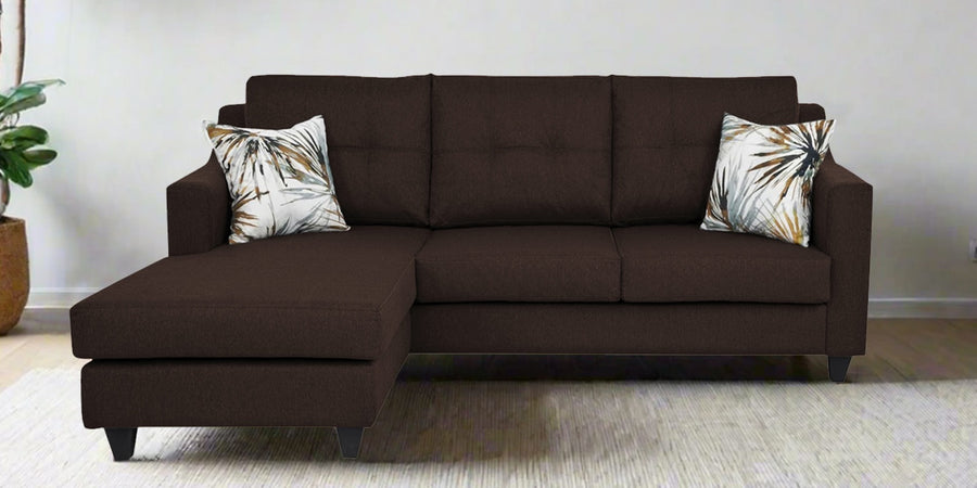 Welly Fabric Rhs Sectional Sofa 2 Lounger In Coffee Brown Colour - Febonic Living