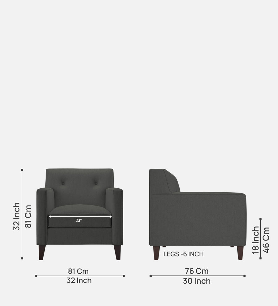 Miller Fabric 1 Seater Sofa In Charcoal Grey Colour - Febonic Living