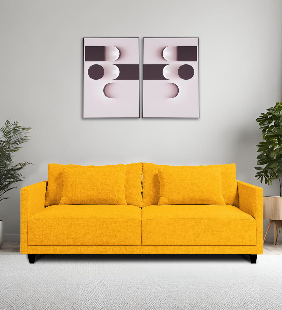 Kera  2 Seater Fabric Sofa - Bold Yellow by Febonic Living
