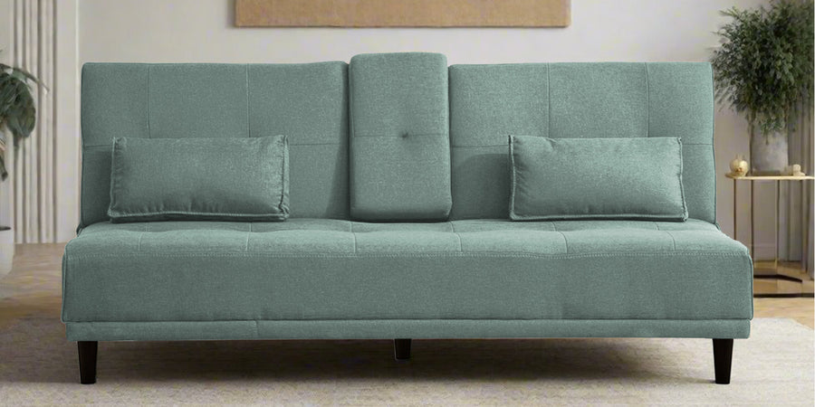 Jerry Fabric 3 Seater Convertible Sofa Cum Bed In Suka Blue Colour - Febonic Living