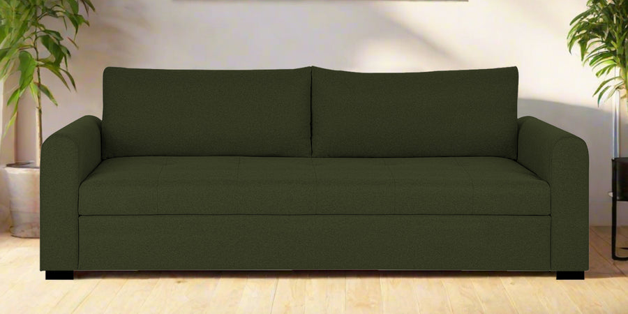 Sigma Fabric 3 Seater Sofa In Olive Green Colour - Febonic Living