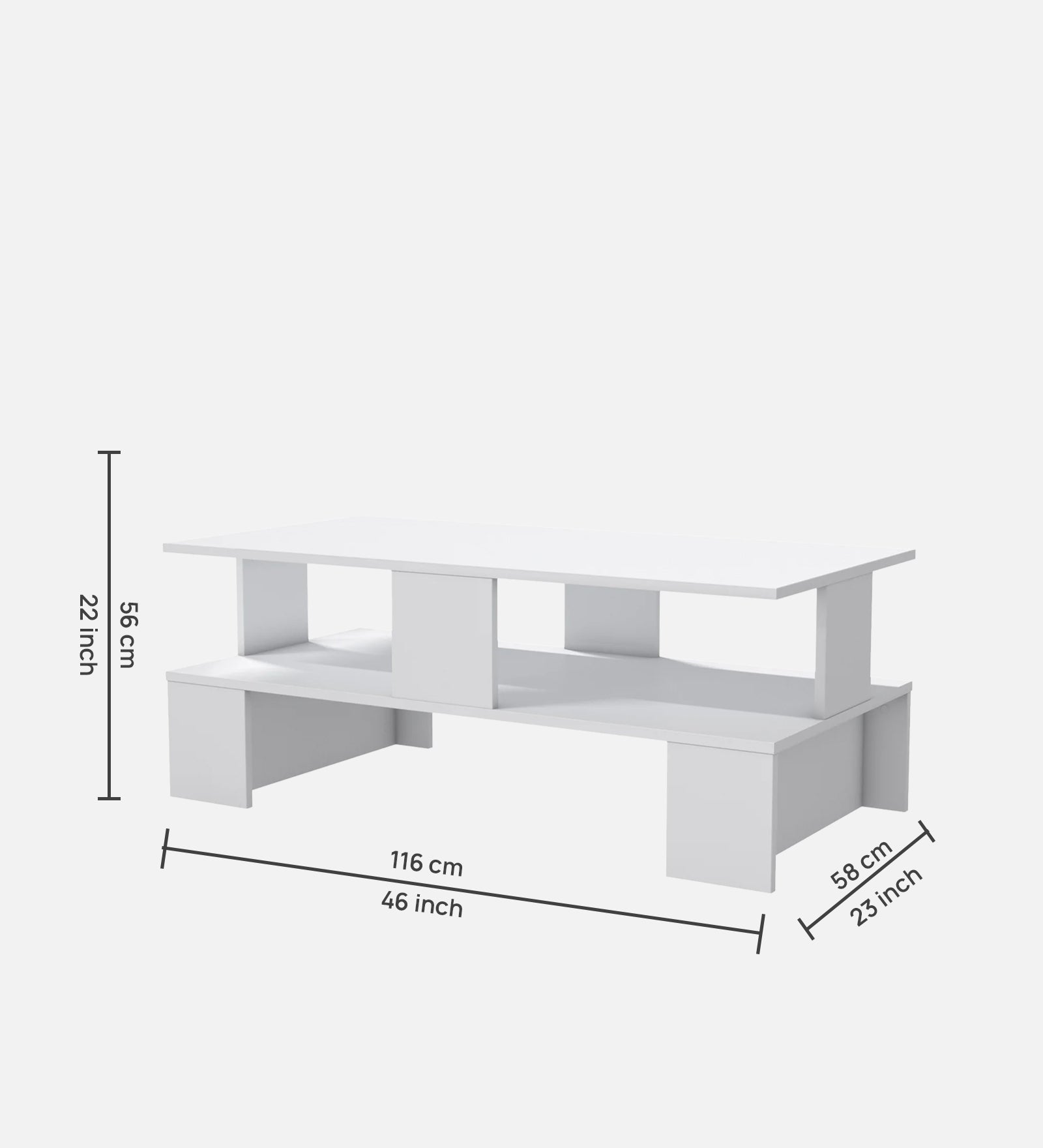 Mona Centre Table In Frost White Finish