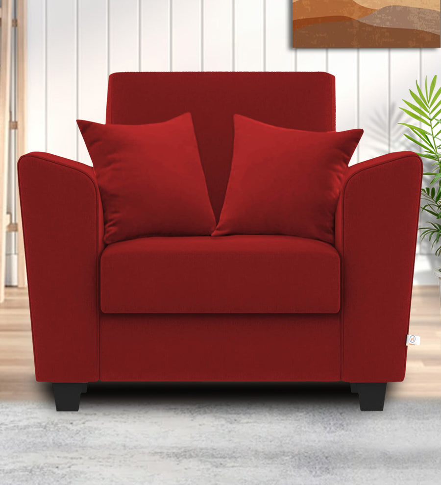 Daku  1 Seater Fabric Sofa - Blood maroon by Febonic Living
