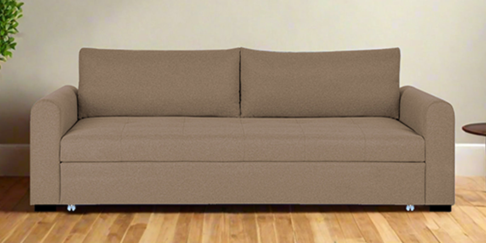 Sigma Fabric 3 Seater Pull Out Sofa Cum Bed In Cookie Beige Colour