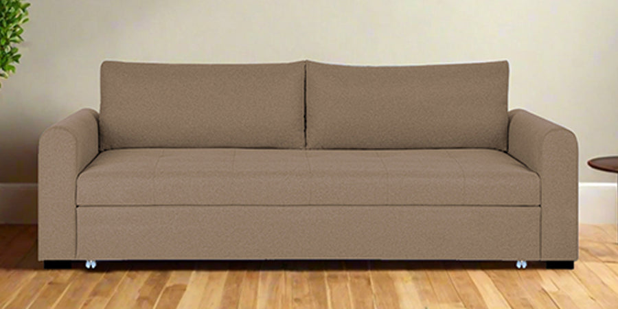 Sigma Fabric 3 Seater Pull Out Sofa Cum Bed In Cookie Beige Colour - Febonic Living