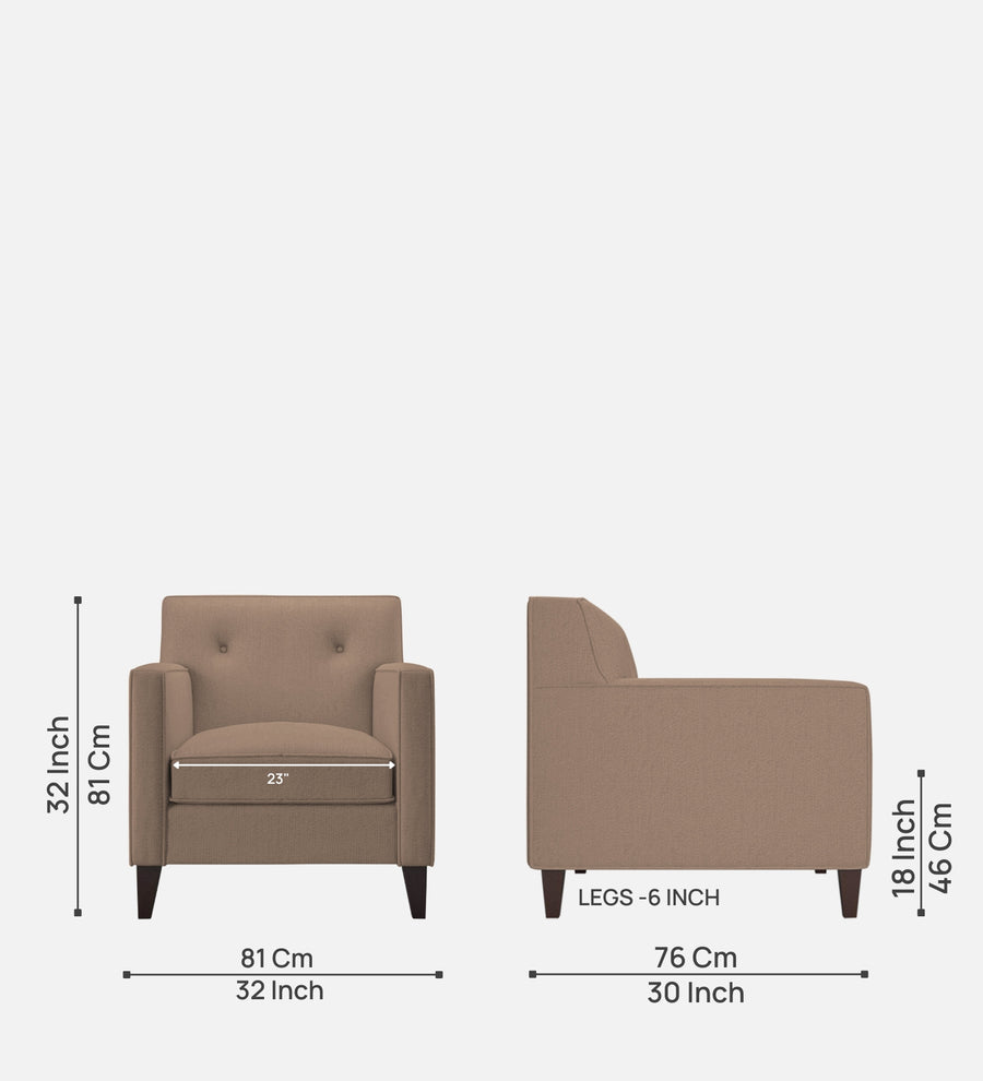Miller Fabric 1 Seater Sofa In Cookie Beige Colour - Febonic Living