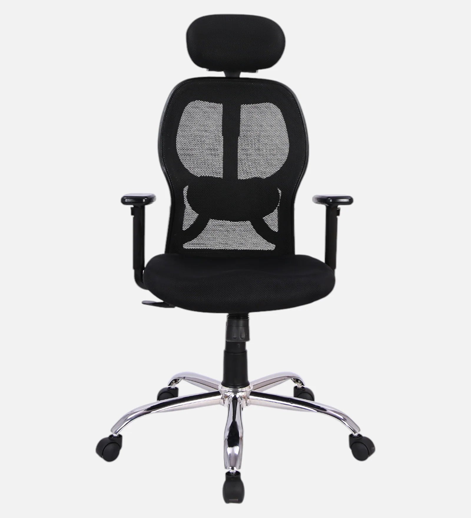 Foxy Breathable Mesh Ergonomic Chair with Adjustable Lumbar Support In Coco Black Colour - Febonic Living