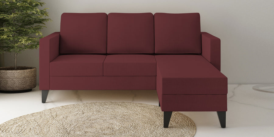 Nori Fabric Lhs Sectional Sofa 2 Lounger In Blaze Red Colour - Febonic Living
