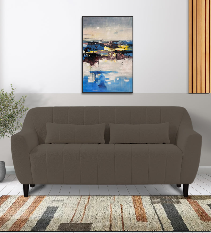 Nesco  2 Seater Boucle Fabric Sofa - Niya Beige by Febonic Living