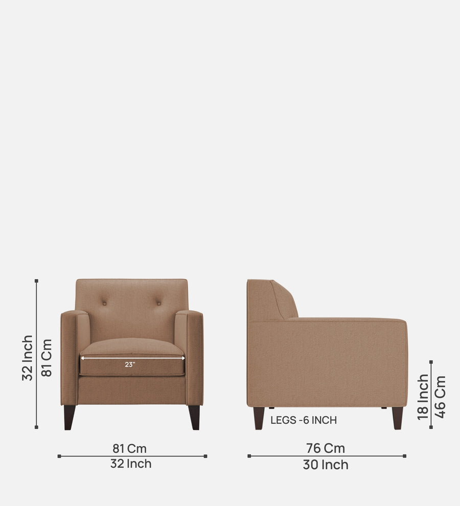 Miller Fabric 1 Seater Sofa In Cosmic Beige Colour - Febonic Living