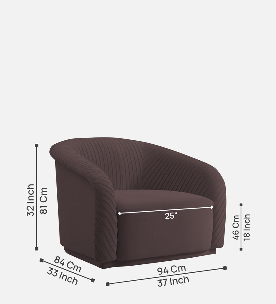 Yara Velvet Fabric 1 Seater Sofa In Mocha Brown Colour - Febonic Living