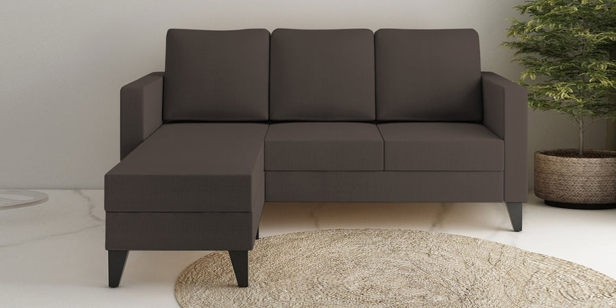 Nori Fabric Rhs Sectional Sofa 2 Lounger In Caspa Brown Colour - Febonic Living