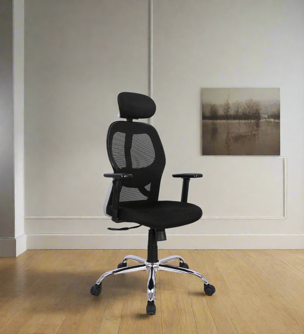 Foxy Breathable Mesh Ergonomic  with Adjustable Lumbar Support Chair - Coco Black