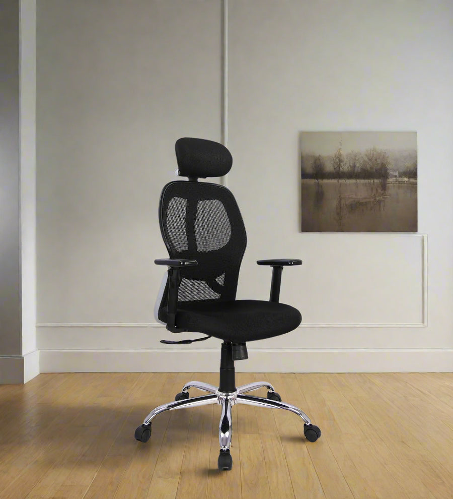 Foxy Breathable Mesh Ergonomic  with Adjustable Lumbar Support Chair - Coco Black by Febonic Living
