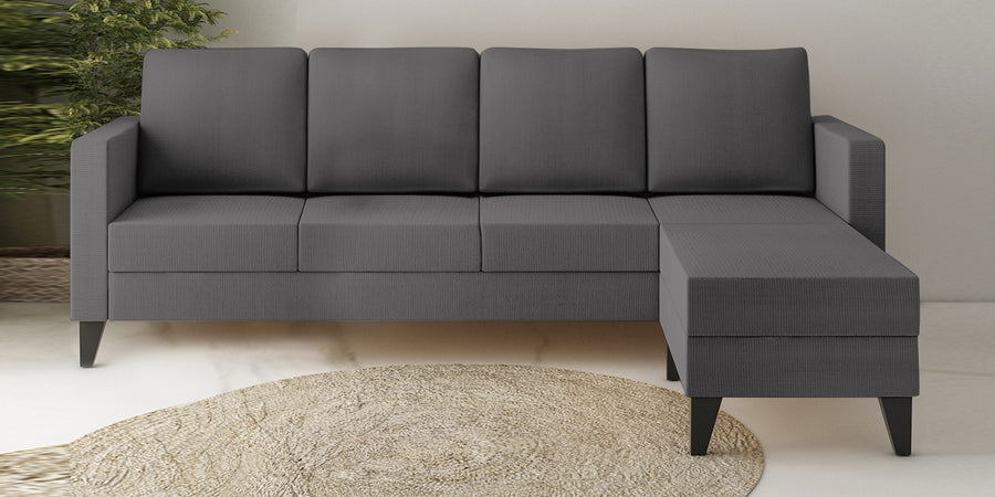 Nori Fabric Lhs Sectional Sofa 3 Lounger In Sudo Grey Colour - Febonic Living