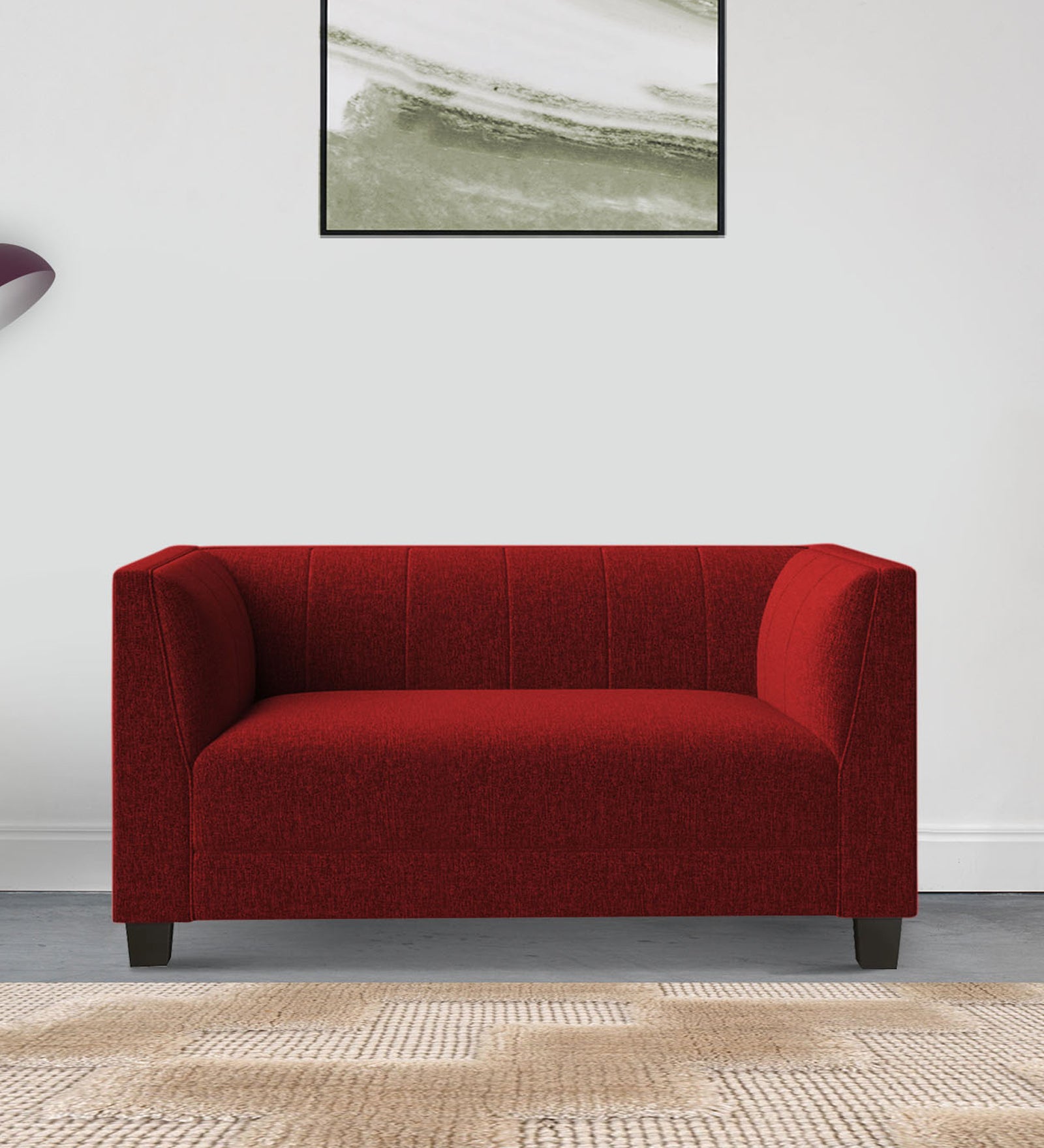 Chastin Fabric 2 Seater Sofa in Blood Maroon Colour
