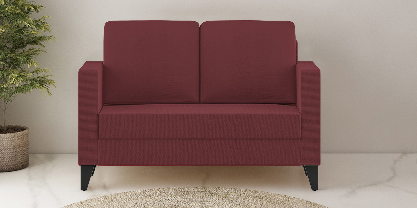 Nori Fabric 2 Seater Sofa In Blaze Red Colour