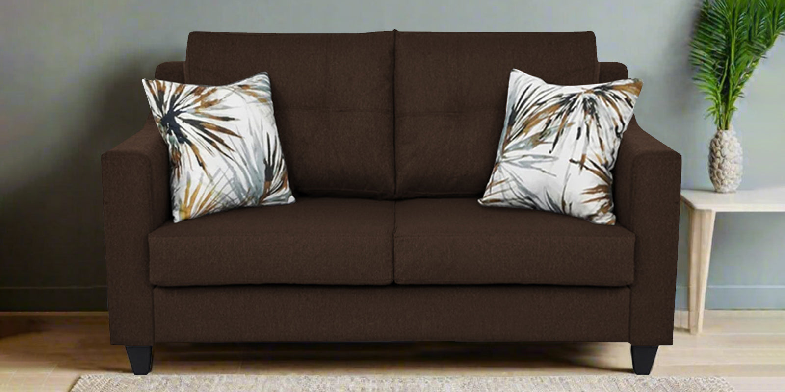 Welly Fabric 2 Seater Sofa In Cidar Brown Colour