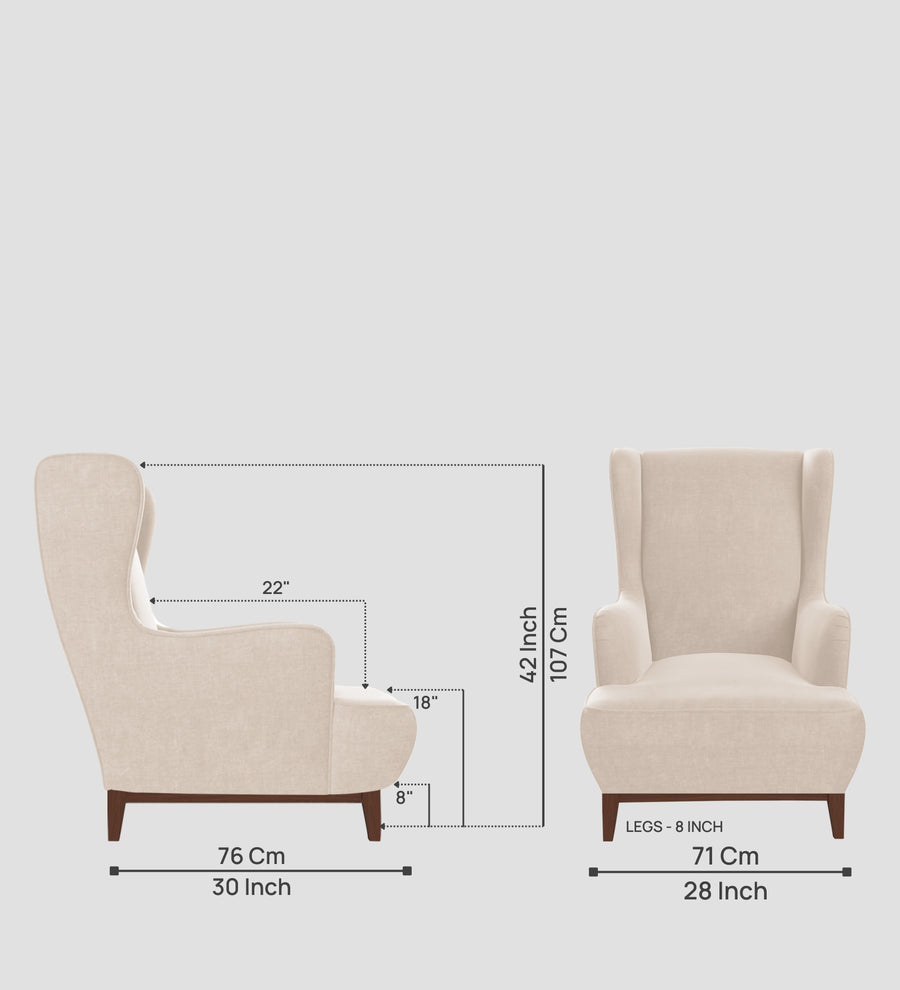 Suri Velvet Wing Chair In Camel Beige Colour - Febonic Living