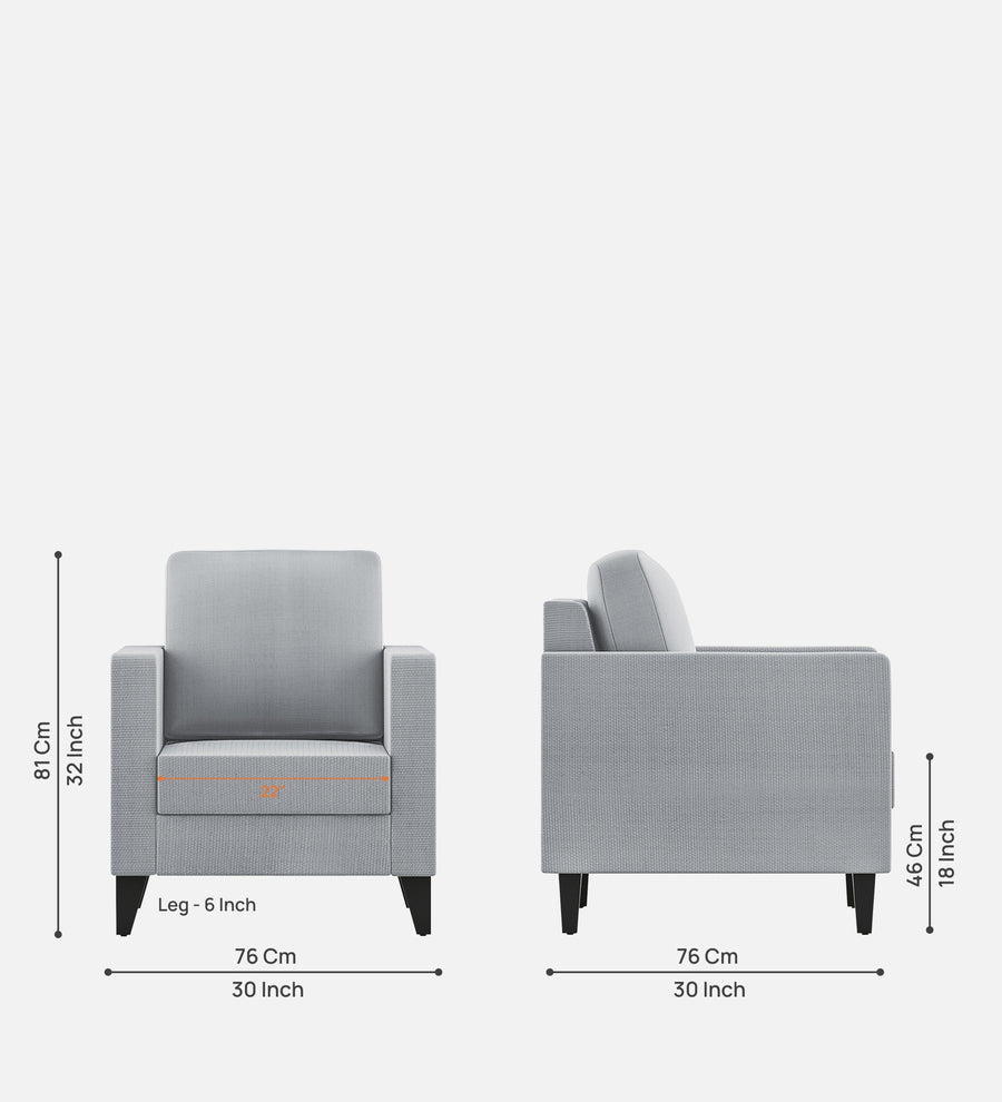 Nori Fabric 1 Seater Sofa In Coin Grey Colour - Febonic Living