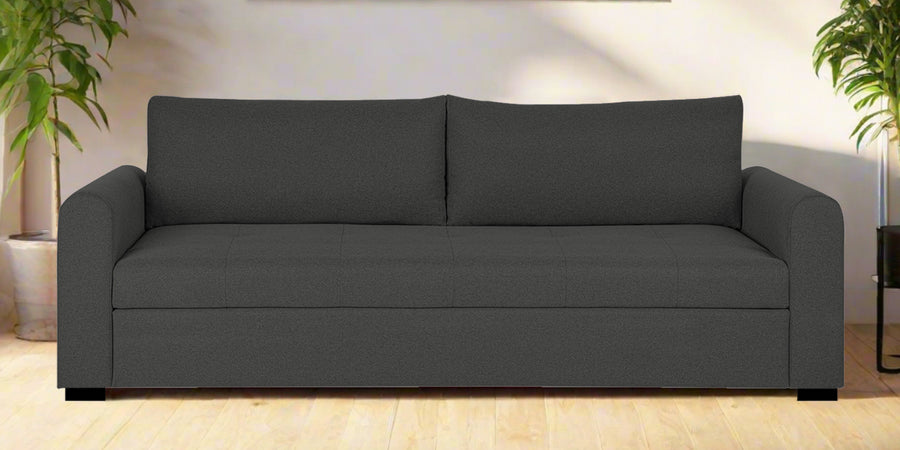 Sigma Fabric 3 Seater Sofa In Charcoal Grey Colour - Febonic Living