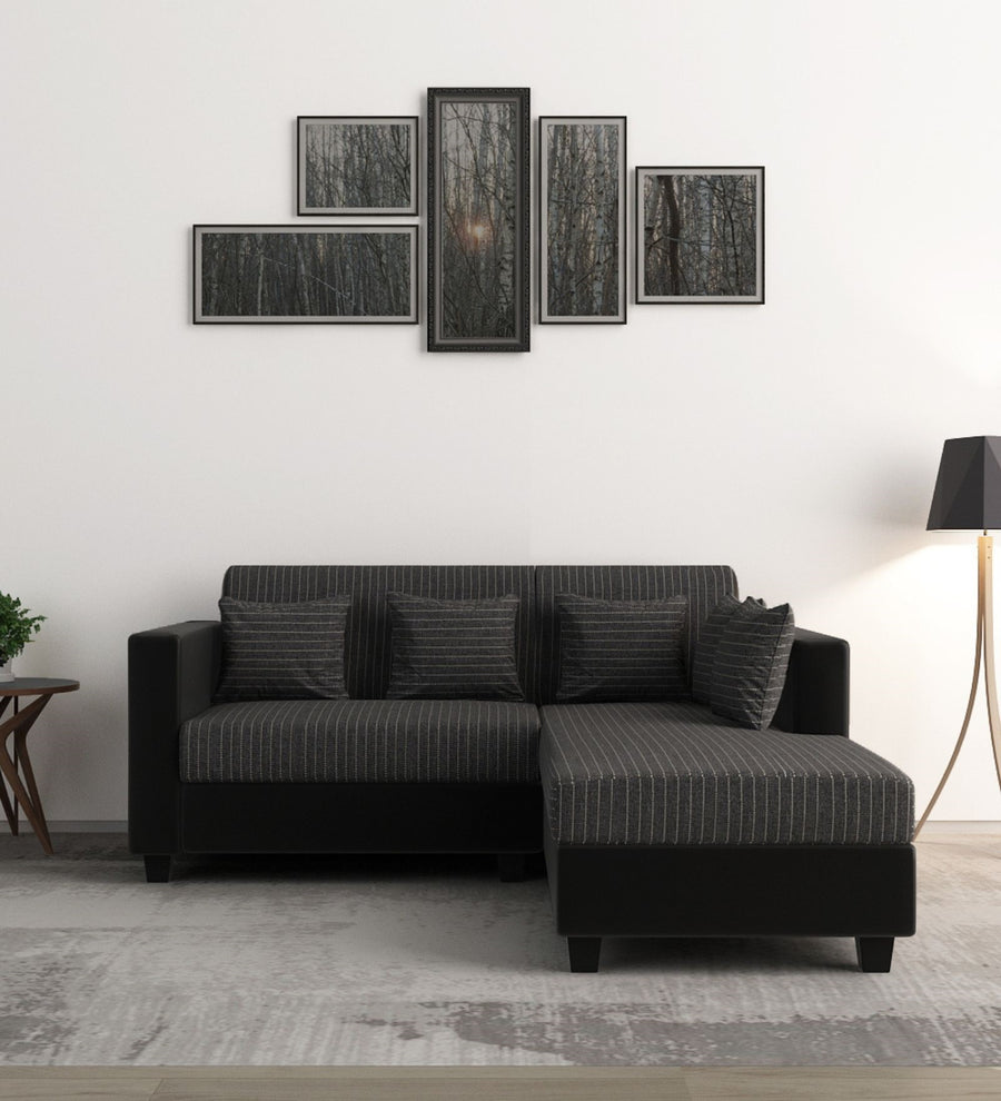 Baley Fabric Lhs Sectional Sofa 2 Lounger In Lama Black Colour - Febonic Living