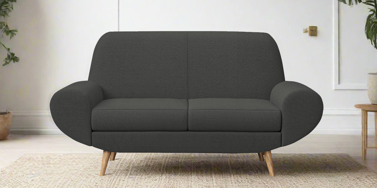 Jessy Fabric 2 Seater Sofa in Charcoal Grey Colour