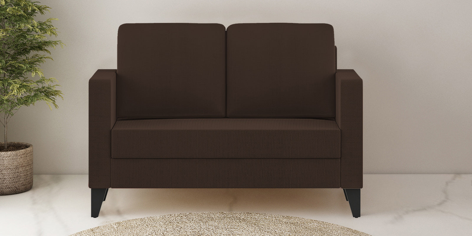 Nori Fabric 2 Seater Sofa In Cholocate Brown Colour