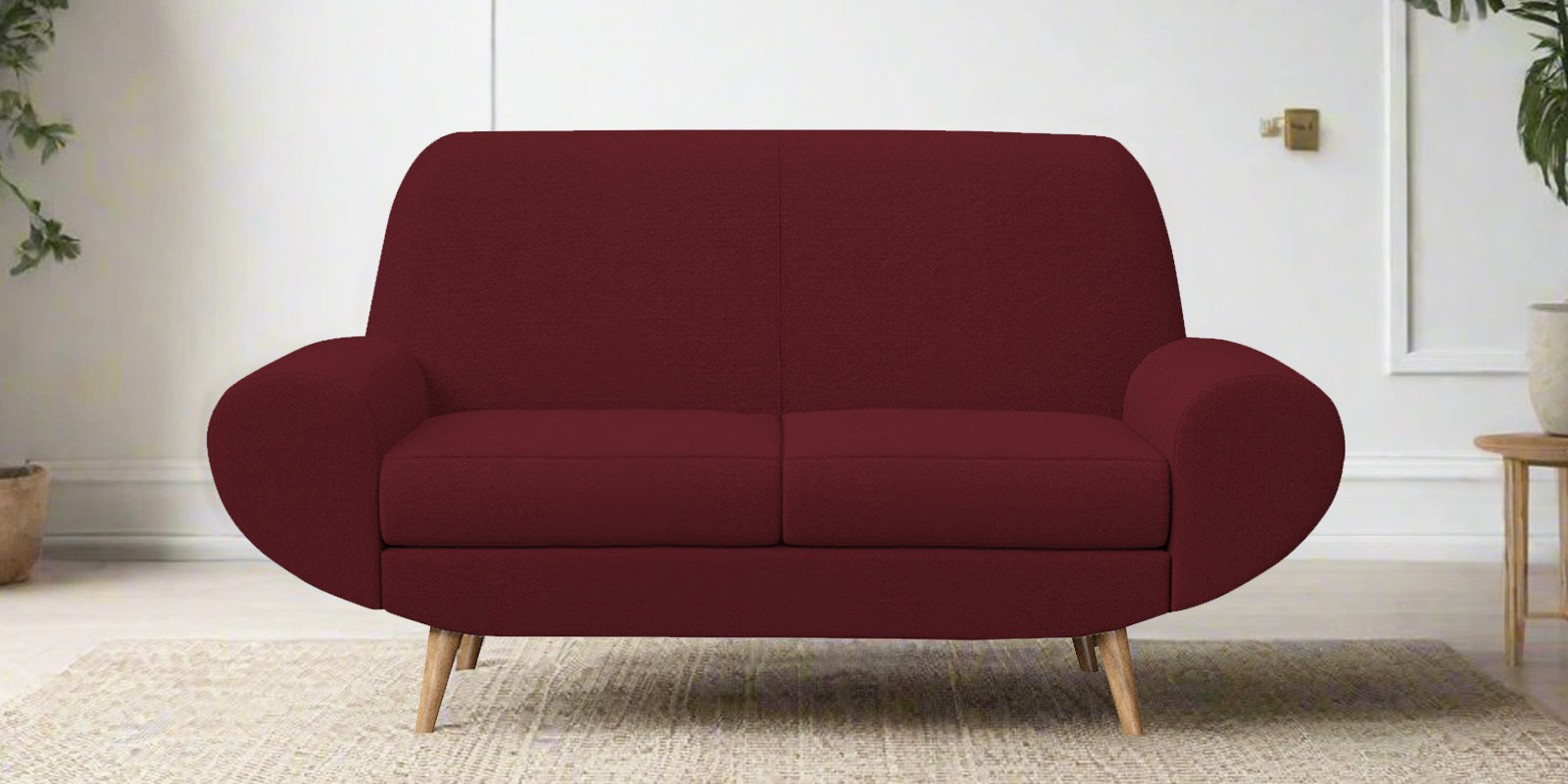 Jessy Fabric 2 Seater Sofa in Blood Maroon Colour