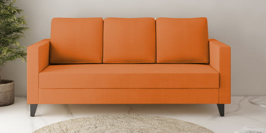 Nori Fabric 3 Seater Sofa In Dark Orange Colour - Febonic Living