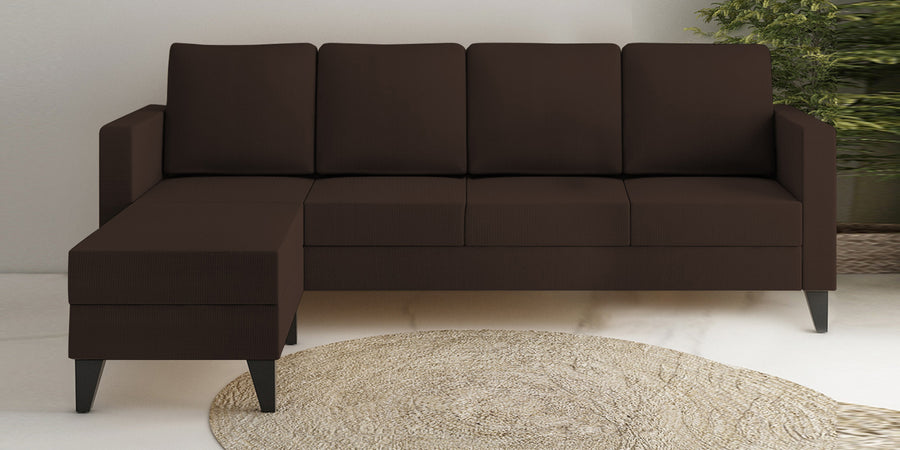 Nori Fabric Rhs Sectional Sofa 3 Lounger In Cidar Brown Colour - Febonic Living