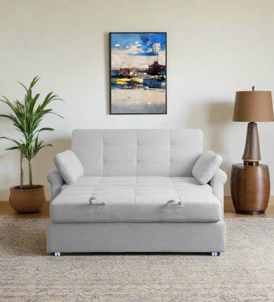 Fornia  2 Seater Pull Out  Cum Bed Fabric Sofa - Lit grey by Febonic Living