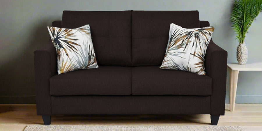 Welly Fabric 2 Seater Sofa In Dark Brown Colour - Febonic Living